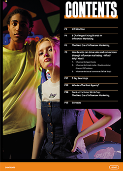 The Next Era of Influencer Marketing Report Contents